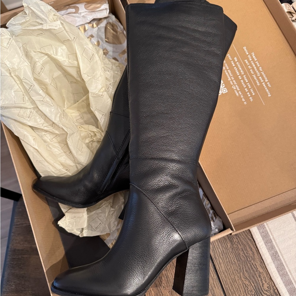BRAND NEW Black Leather Knee-High Dolce Vita Boots
